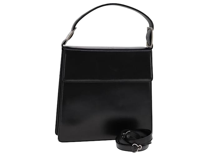Borsa a mano in pelle Salvatore Ferragamo 2 vie nera Auth bs21557 Nero