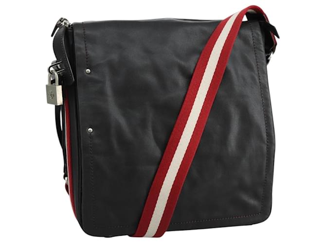 Borsa a Spalla BALLY in Pelle Marrone Auth bs21592