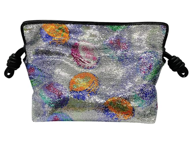 Loewe x Paula's Ibiza Mini Borsa a Clutch in Paillettes Flamenco Multicolore