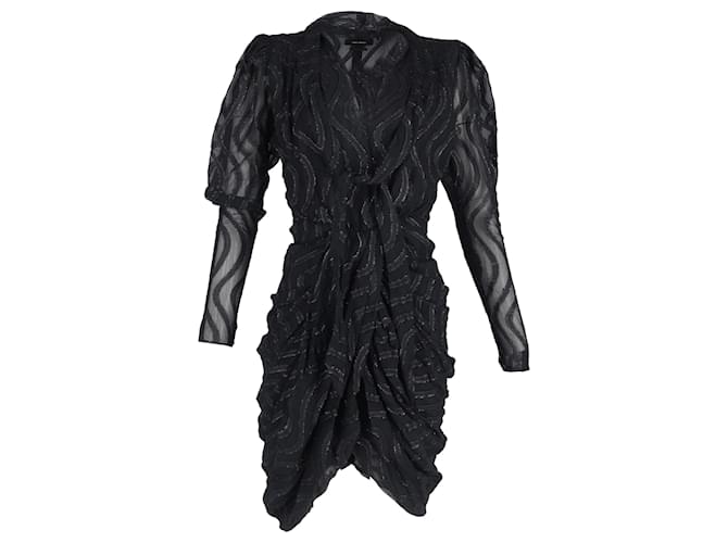 Abito in cotone nero con stampa metallica Atoa Isabel Marant