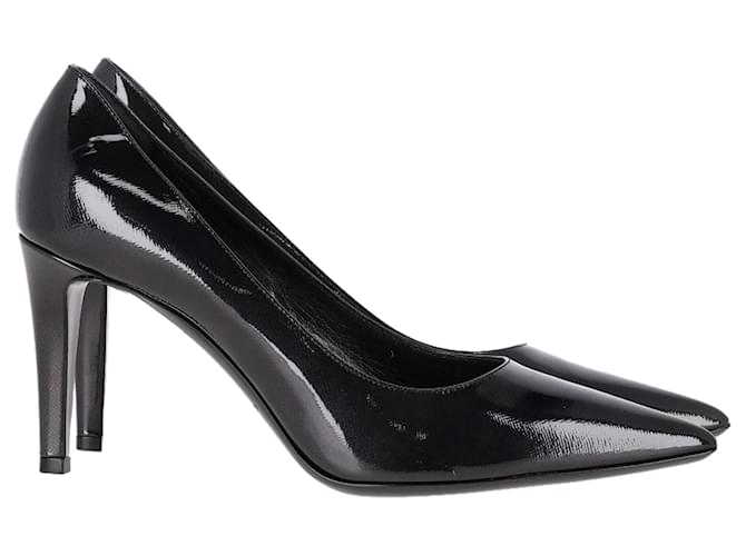 Giorgio Armani Décolleté a punta Emporio Armani in pelle verniciata nera Nero