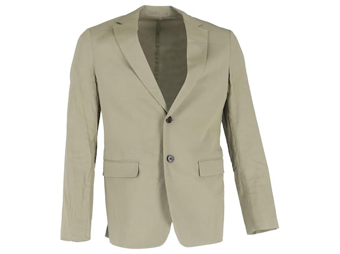 Blazer in lino oliva di Theory Verde Verde oliva