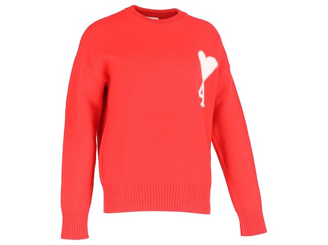 Maglione in lana rossa AMI Paris Ami De Coeur Rosso