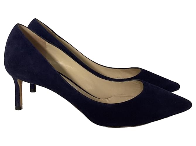 Pumps Jimmy Choo Romy 60 in suede blu navy