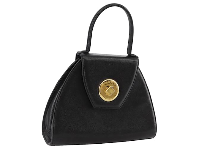 Borsa a mano GIVENCHY in pelle nera e oro Auth bs21514 Nero D'oro