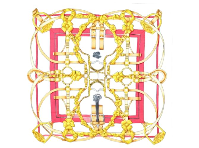 Sciarpa in seta Hermès nera e multicolore Nero