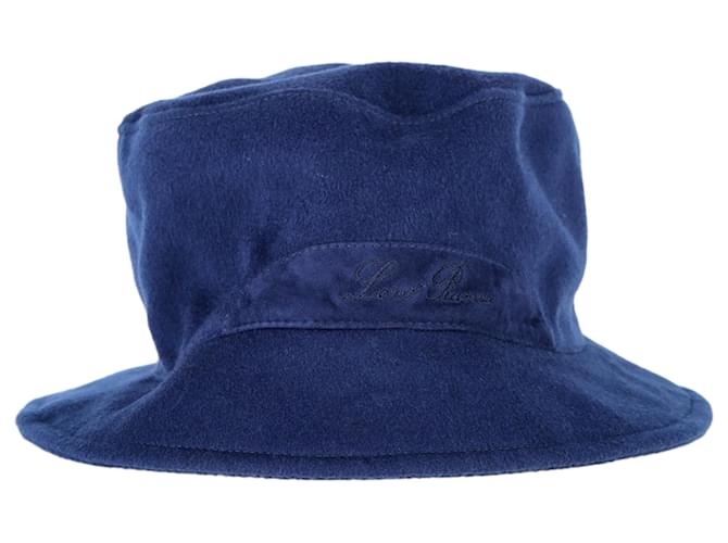 Cappello bucket in cashmere con rifiniture in suede Loro Piana Cityleisure in cashmere blu