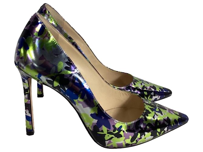 Décolleté con stampa camouflage floreale Jimmy Choo in pelle multicolore