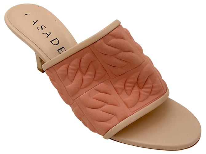 Sandali mule in scuba testurizzato pesca Casadei Rosa