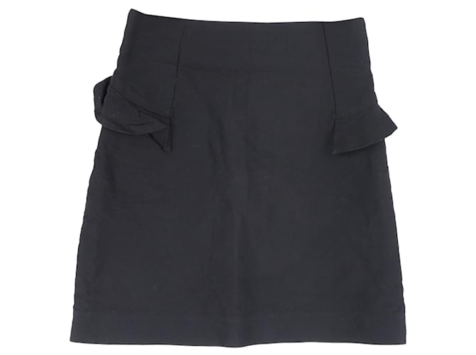 Gonna mini A-line in lana nera con volant Sandro Paris Nero