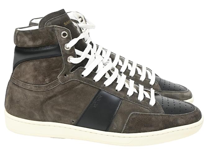 Sneakers alte Saint Laurent SL/10H in suede marrone Rosso