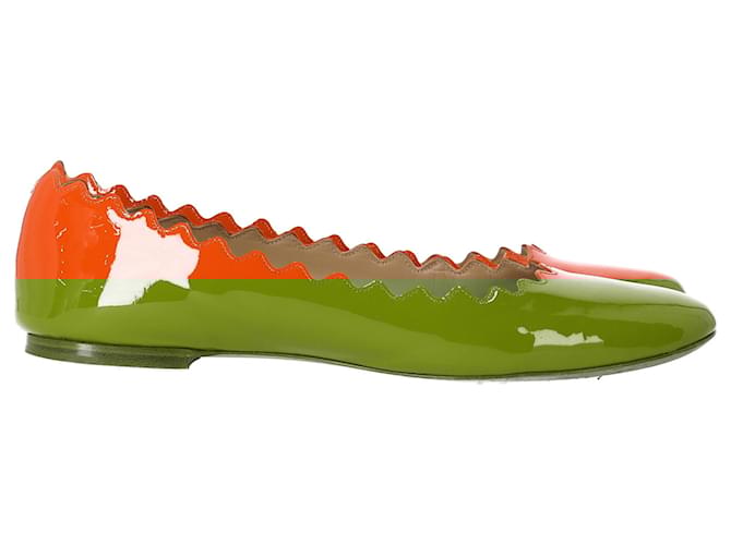 Ballerine Chloé Lauren in pelle verniciata arancione