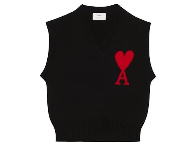 Ami Maglioni Nero Rosso