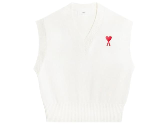 Ami Maglioni Rosso Bianco sporco