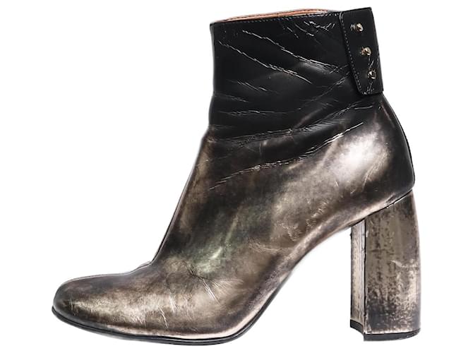 Stella Mc Cartney Stivaletti ombré metallici neri e dorati - taglia EU 37 Nero