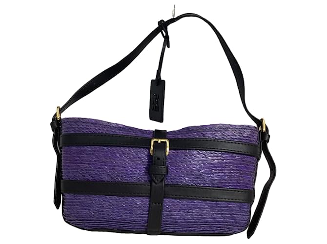 Altuzarra Borsa a spalla Altuzzara in paglia d'acqua viola e pelle vegana Porpora