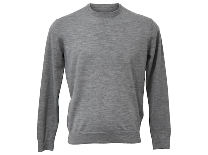 Maglione girocollo Acne Studios in lana grigia Grigio