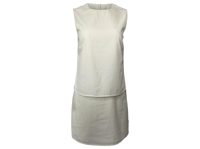 Abito illusion senza maniche a 2 pezzi in cotone crema Theory Bianco Crudo