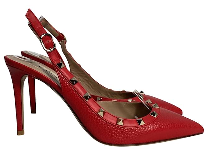 Valentino Garavani Pumps Slingback Rockstud Valentino in pelle rossa Rosso