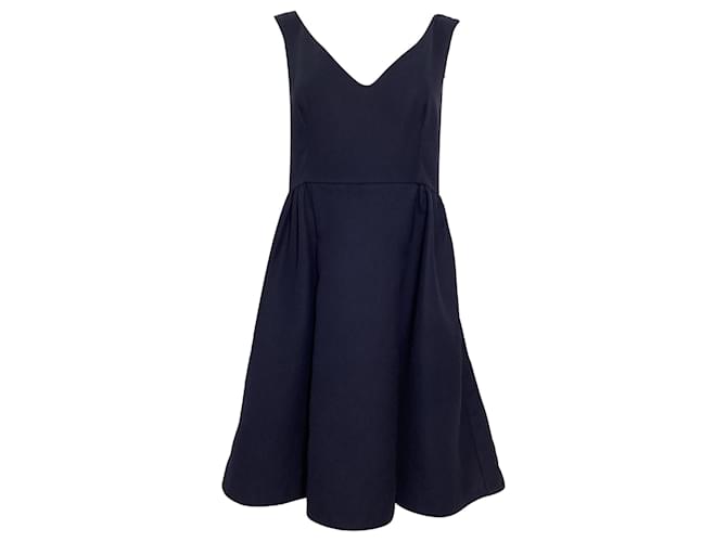 Abito senza maniche RED Valentino con tasche in poliestere blu navy