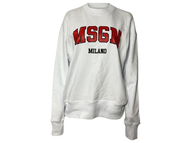 Maglione MSGM in cotone bianco con logo