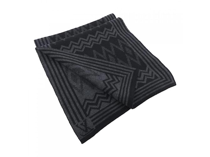 Stola nera e grigia Louis Vuitton Marrone Nero