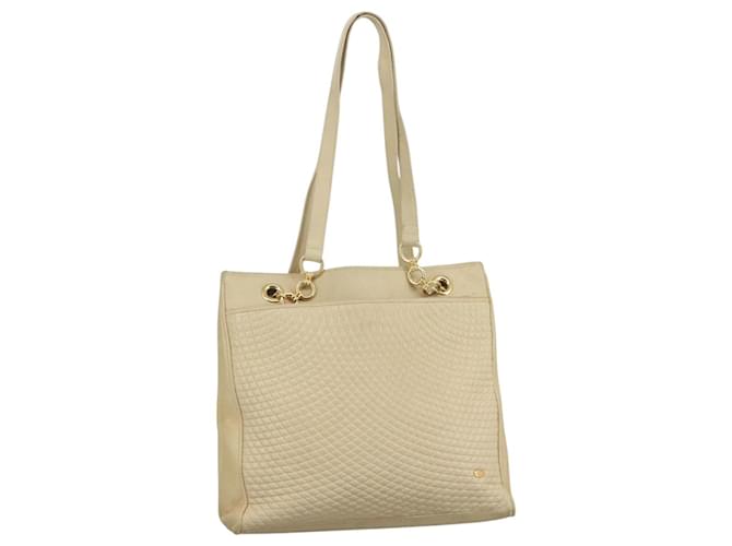 BALLY Borsa Tote in Pelle Trapuntata con Catena Beige Oro Auth 112375 D'oro