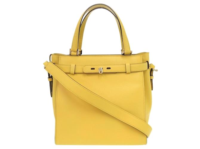 Borsa in pelle gialla Valextra B Cube V5C67 Giallo