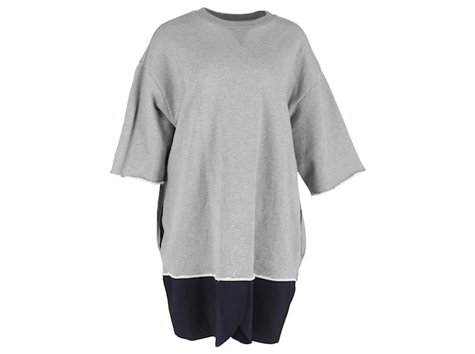 Abito maglione color-block MM6 Maison Martin Margiela in cotone grigio e nero