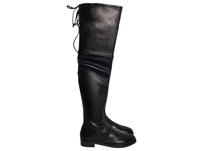 Stivali Over-The-Knee Lowland Stuart Weitzman in pelle nera Nero