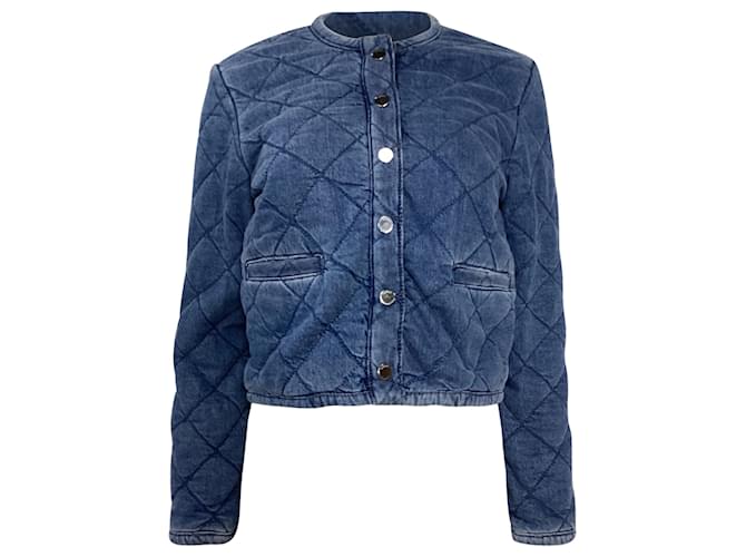 Giacca in denim trapuntata Ba&Sh Gibus in cotone blu Blu chiaro