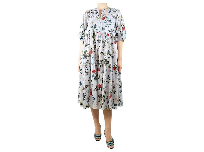 Erdem Abito midi stampato floreale azzurro - taglia UK 8 Blu