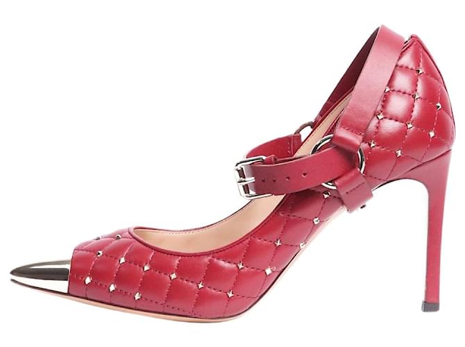 Valentino Pumps trapuntate Rockstud rosso ciliegia - taglia EU 36,5