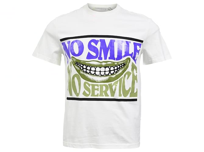 Stella Mc Cartney T-shirt Stella McCartney No Smile No Service in cotone bianco