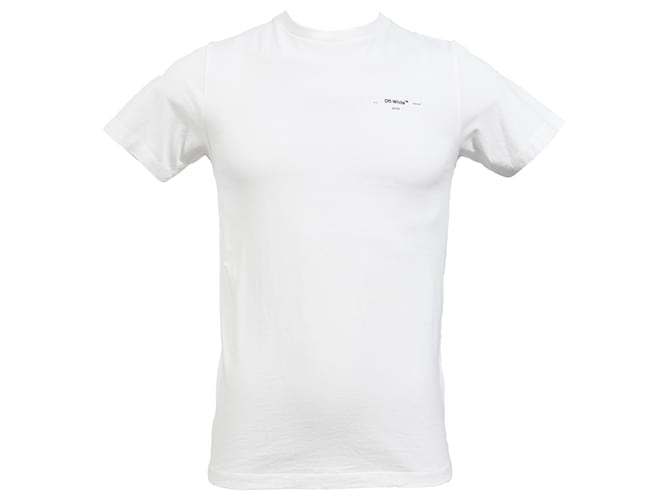 Off White T-shirt in cotone bianco con dettaglio logo Off-White Crudo