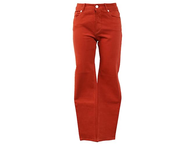 Jeans a vita media Loro Piana in cotone rosso