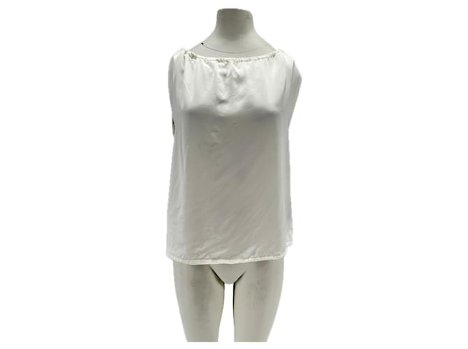 YVES SALOMON Tops T.FR 38 Viscosa Bianco