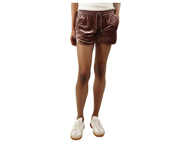 Brunello Cucinelli Shorts mini in velluto rosa - taglia XS