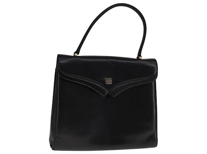Borsa a mano GIVENCHY in pelle nera e oro Auth bs21995 Nero D'oro