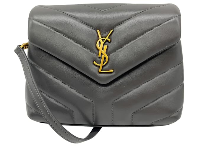 Borsa Mini Loulou in pelle grigia 2021 di Saint Laurent Grigio