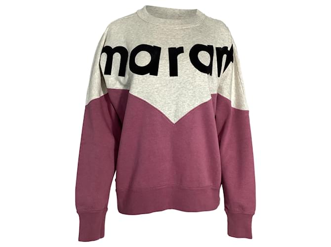 Maglione Houston color-block in beige e rosa in cotone Isabel Marant Étoile Multicolore