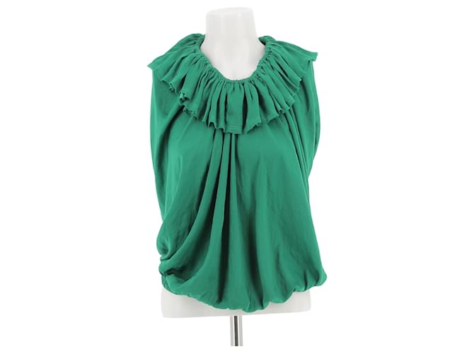 LANVIN Tops T.FR 36 Poliestere Verde