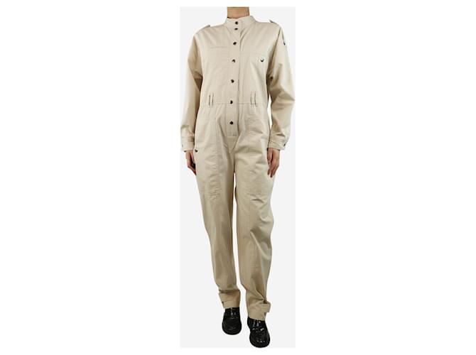 Isabel Marant Etoile Tuta in cotone con cintura Ivory Ruthel - taglia UK 10 Crudo
