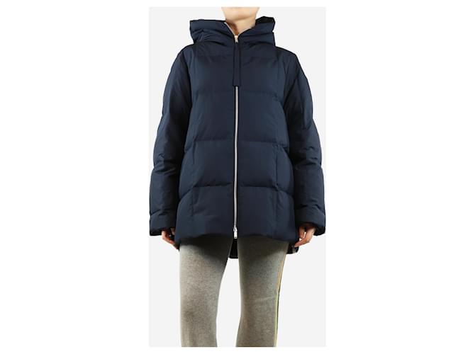 Jil Sander Giacca puffer con cappuccio blu navy - taglia UK 10