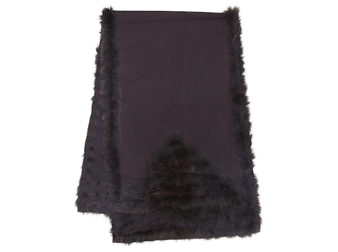 Stola in cashmere marrone scuro Fendi