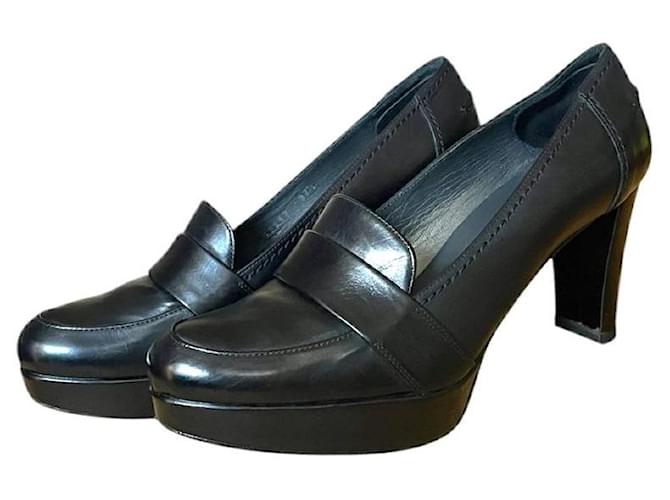 Mocassini platform Stuart Weitzman 37,5 in pelle nera liscia Nero