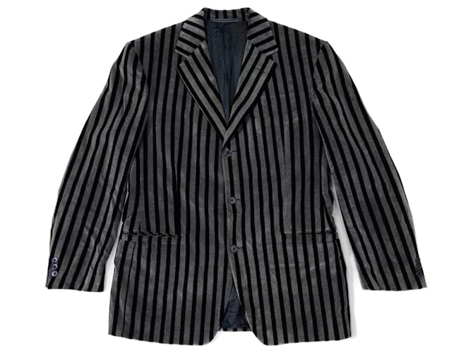 Giacca da uomo a righe Gianni Versace Nero Grigio