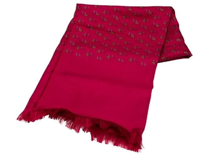 Sciarpa in seta della periodo Hermès Margiela Rosso Multicolore