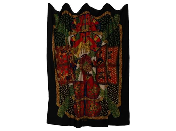 Sciarpa Grande Hermès in Nero e Multicolore