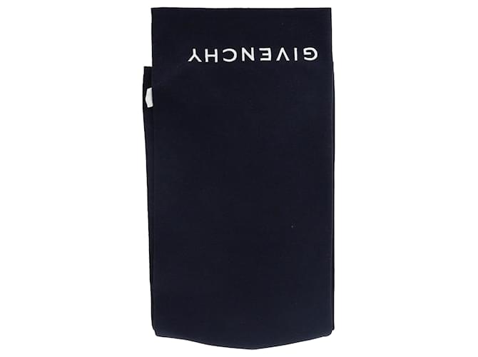 Sciarpa con logo Givenchy in lana blu navy